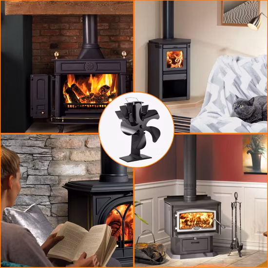 열로 구동되는 목재 연소 고효율 열기 순환 벽난로 스토브 팬